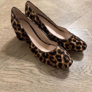 Loeffler Randall Jane Leopard Calf Hair Mid Heel Pump 9B